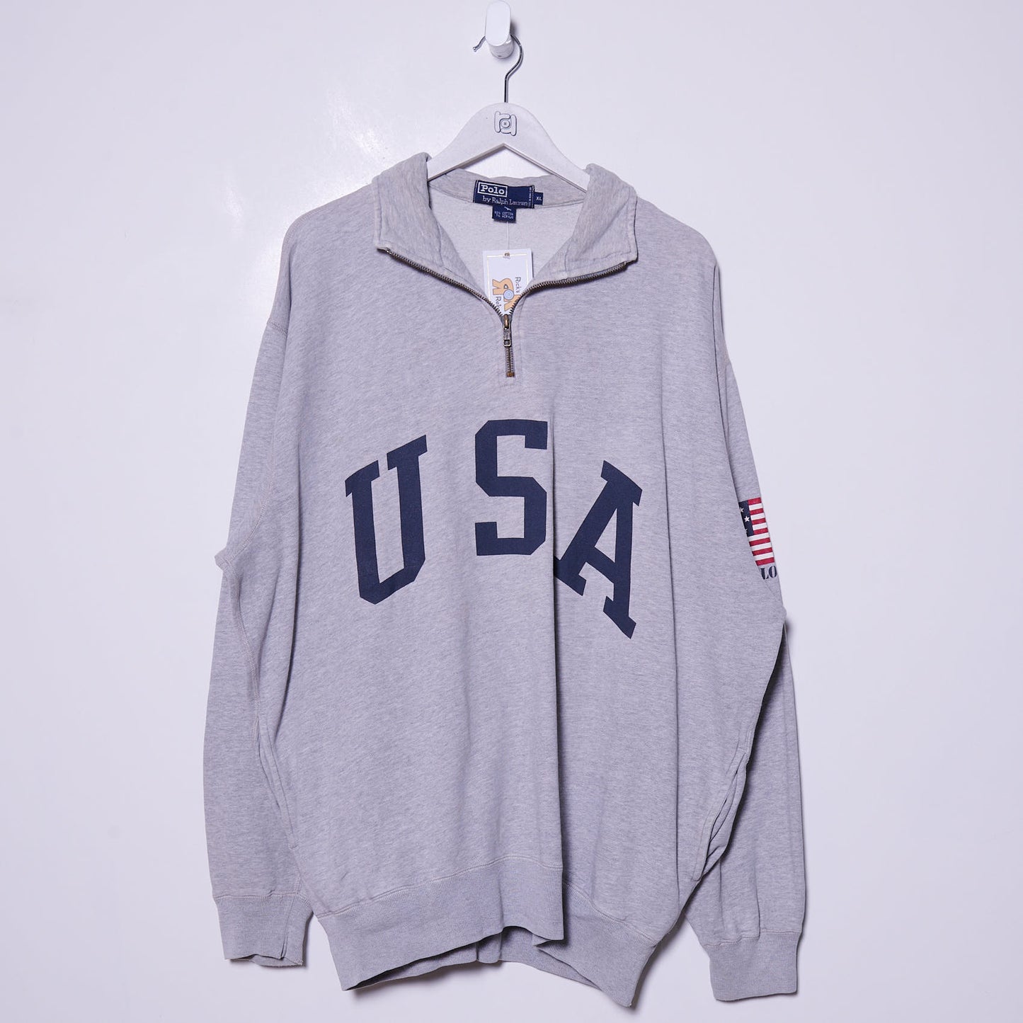 Vintage Ralph Lauren USA Quarter Zip Sweatshirt XXL