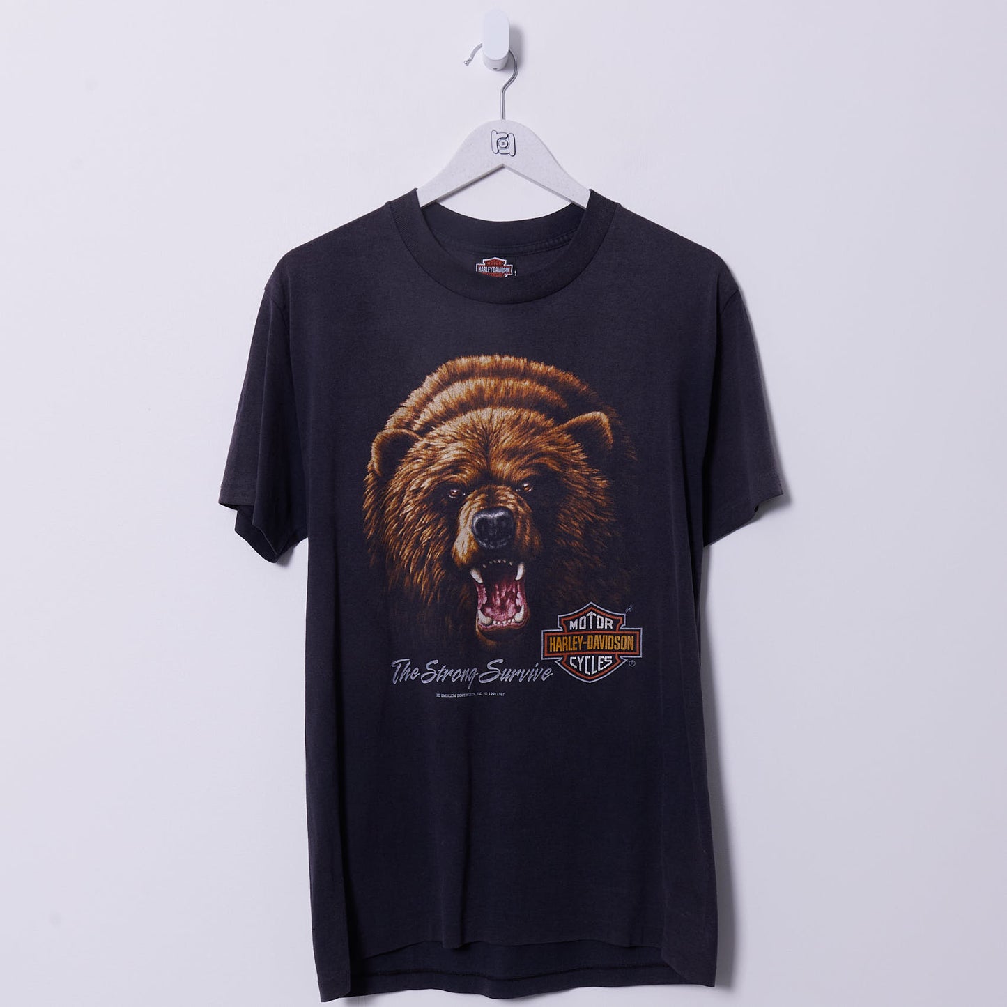 Vintage Harley Davidson 1991 3D Emblem Grizzly Bear T-Shirt Large