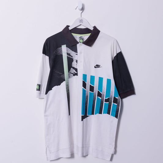 Vintage Nike 90s Challenge Court Polo Shirt Andre Agassi XL