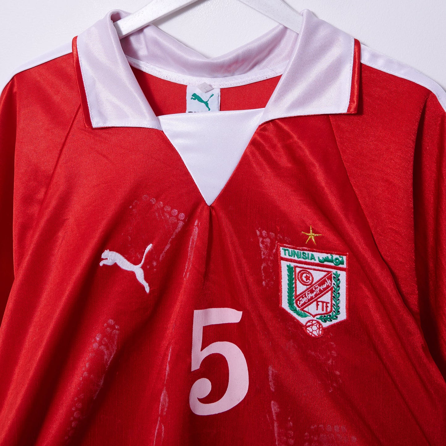 Vintage Tunisia Puma Home Shirt #5 Jaziri Large