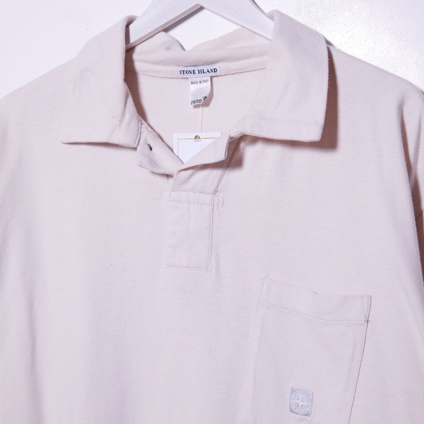 Vintage Stone Island AW 2000 Baby Pink Polo Shirt XL