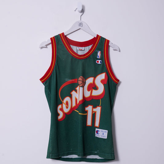 Vintage Seattle Super Sonics NBA Champion Jersey #11 Schrempf Small