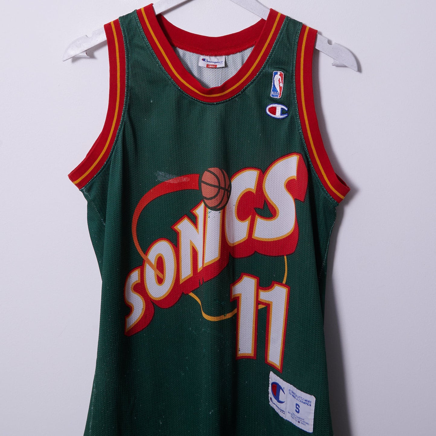 Vintage Seattle Super Sonics NBA Champion Jersey #11 Schrempf Small