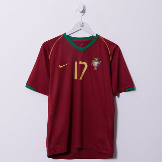 Vintage Portugal 2004-2005 Nike Home Shirt #17 C. Ronaldo Small