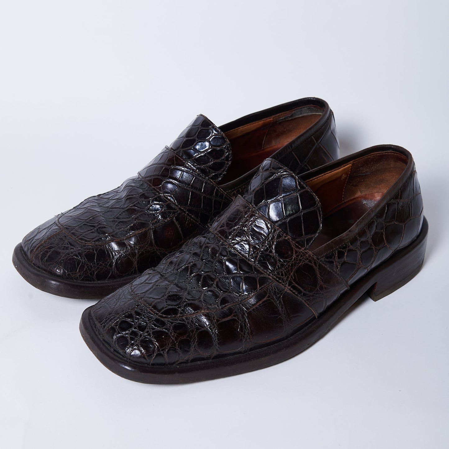 Vintage Gucci Crocodile Leather Loafers Shoes UK 7