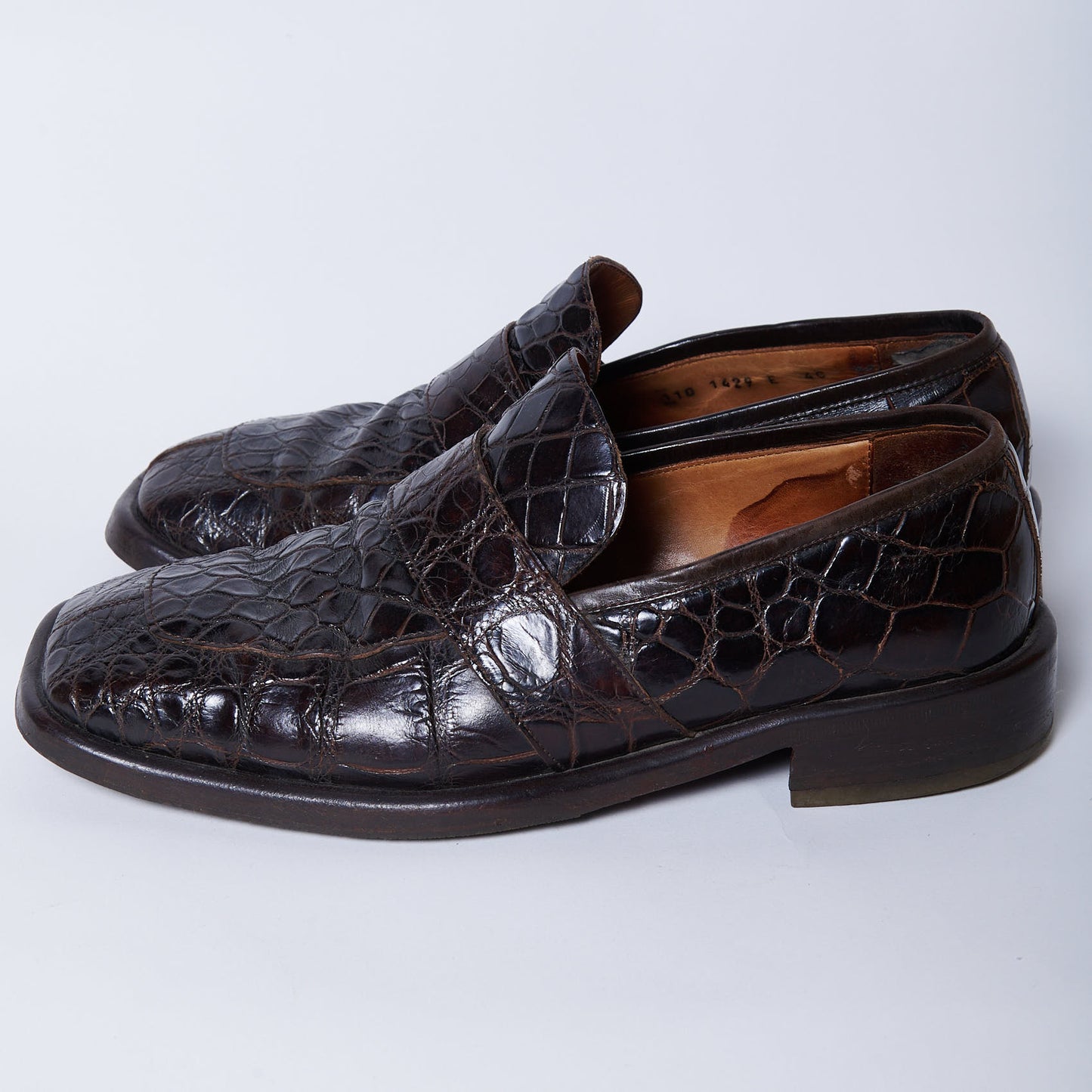 Vintage Gucci Crocodile Leather Loafers Shoes UK 7