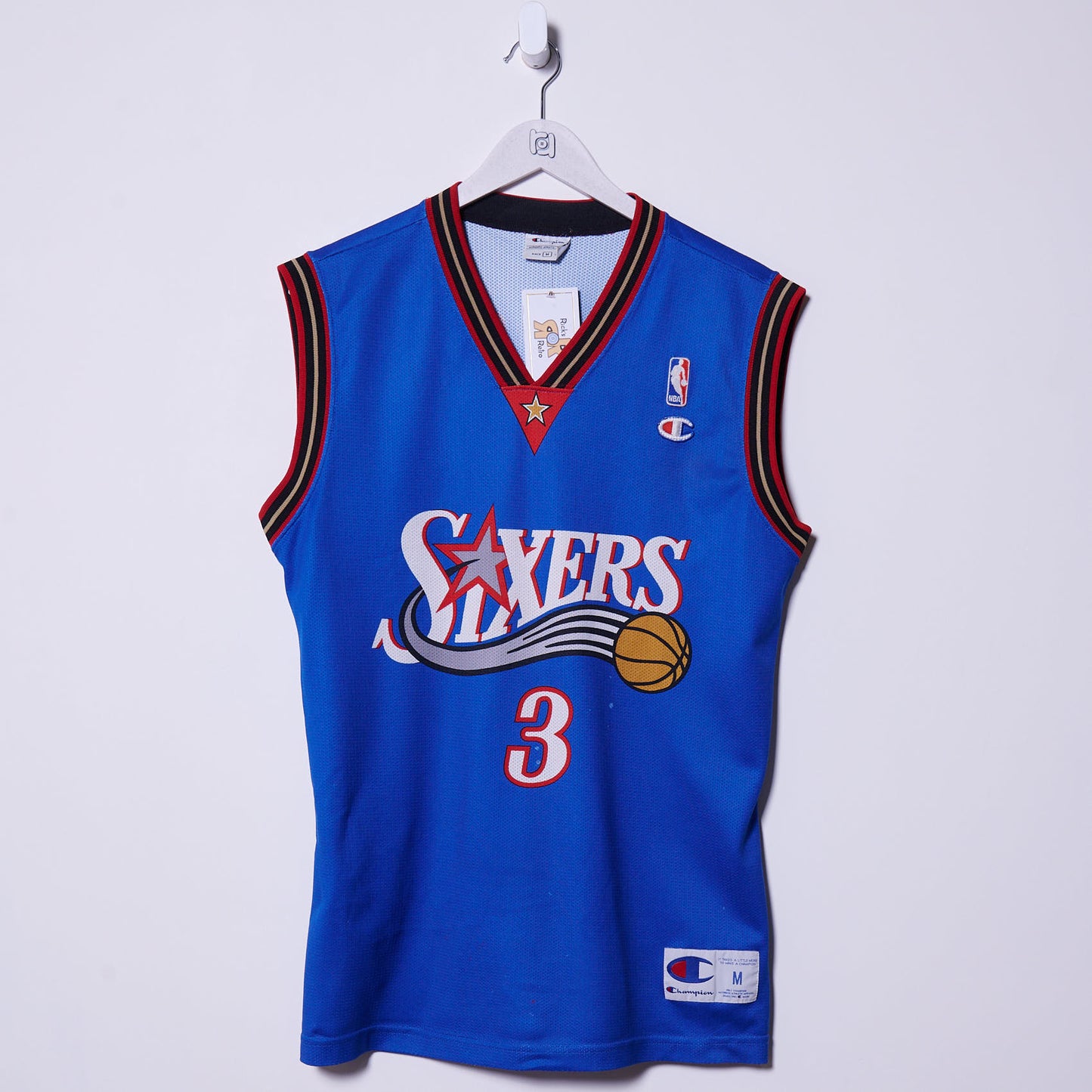 Vintage Philadelphia Sixers 2000 Champion Jersey #3 Allen Iverson Medium
