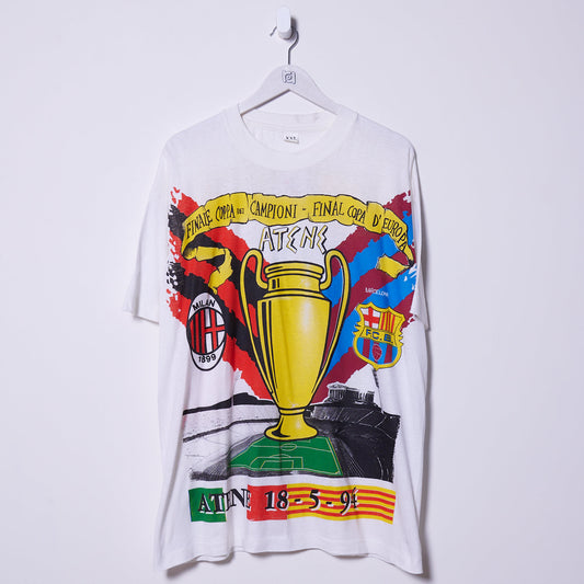 Vintage AC Milan Barcelona 1994 Athens Champions League Final T-Shirt XXL