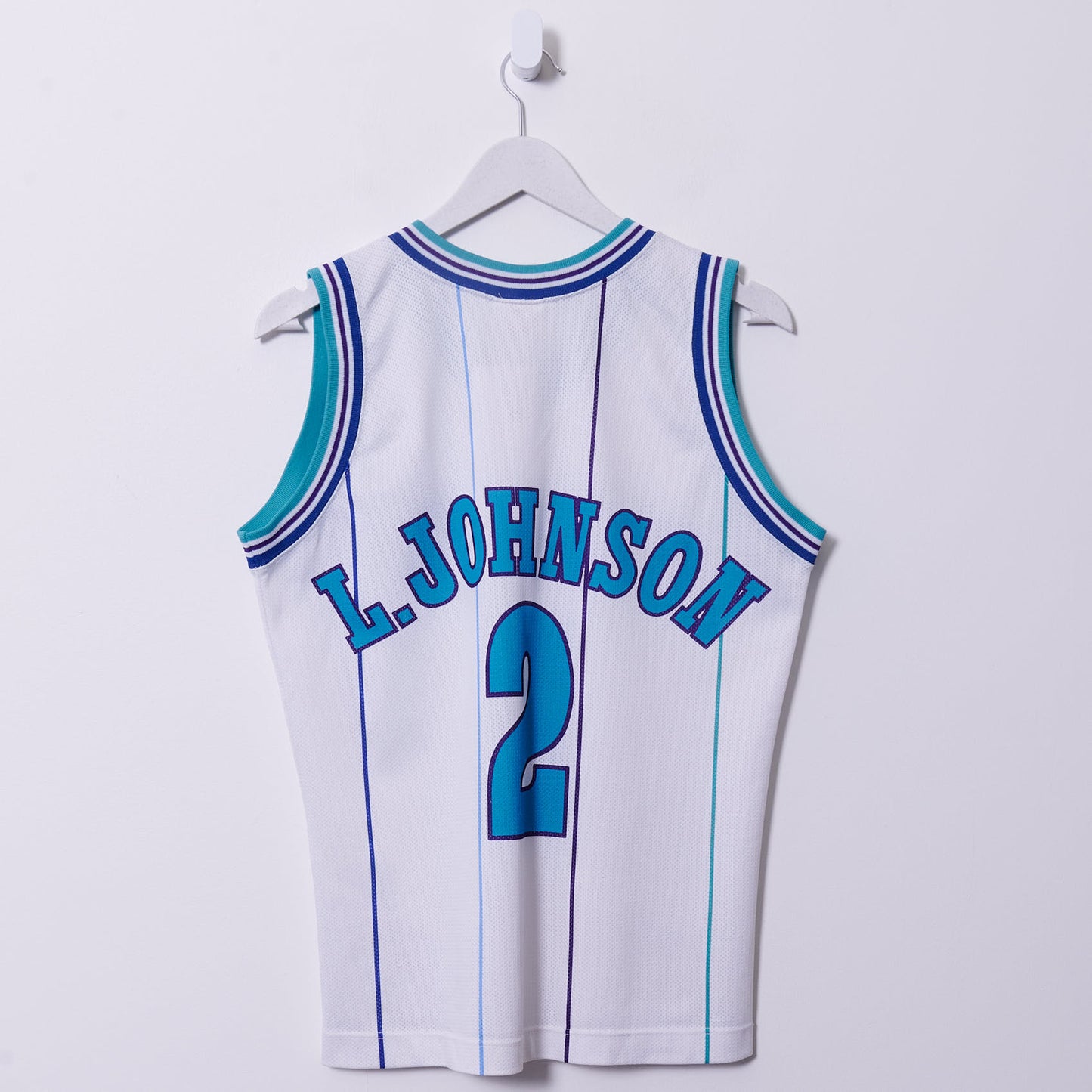 Vintage Charlotte Hornets Champion Jersey #2 L. Johnson Small