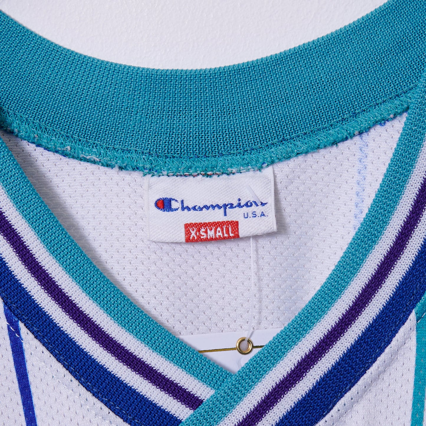 Vintage Charlotte Hornets Champion Jersey #2 L. Johnson Small