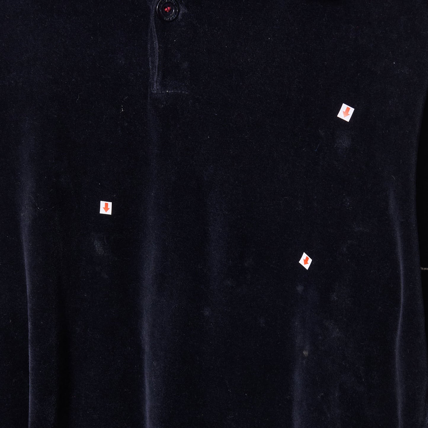 Vintage Armani Crushed Velvet Polo Shirt Large