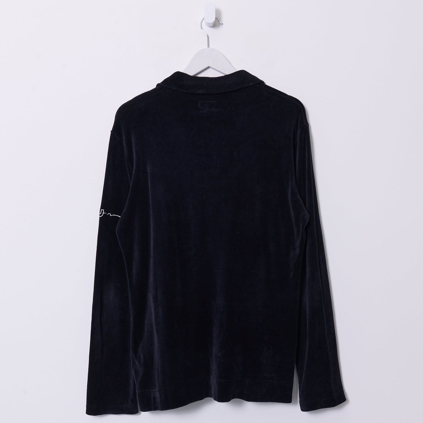 Vintage Armani Crushed Velvet Polo Shirt Large