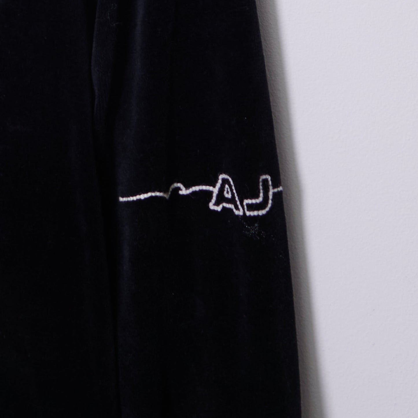 Vintage Armani Crushed Velvet Polo Shirt Large
