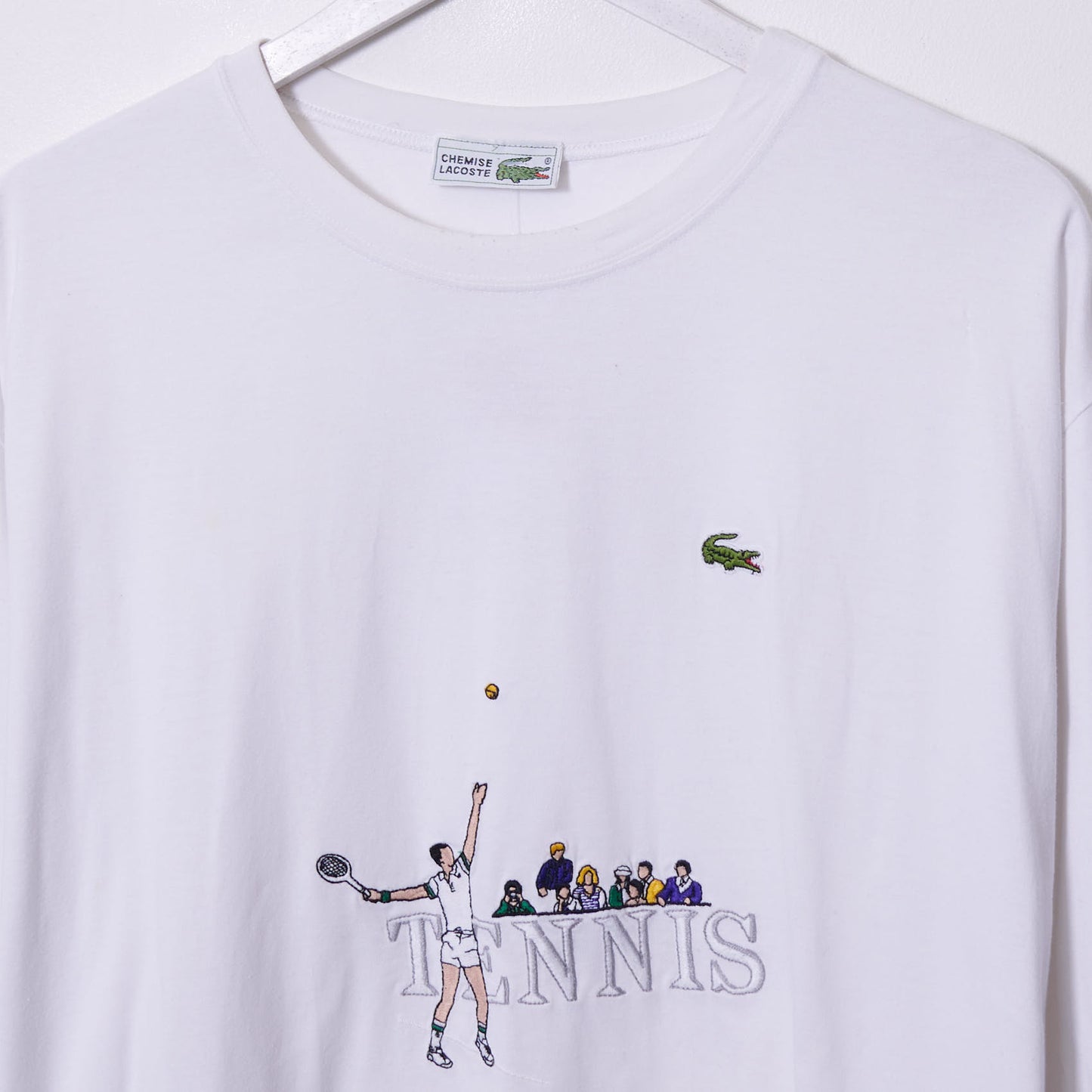 Vintage Lacoste 90s Embroidered Tennis T-Shirt XXL