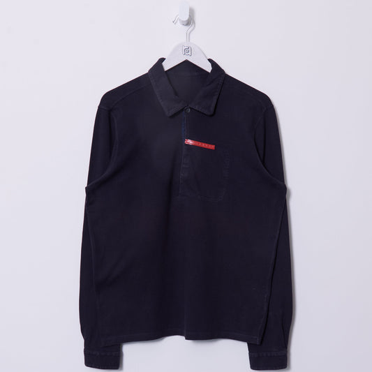 Vintage Prada Sport Long Sleeve Polo Shirt Medium