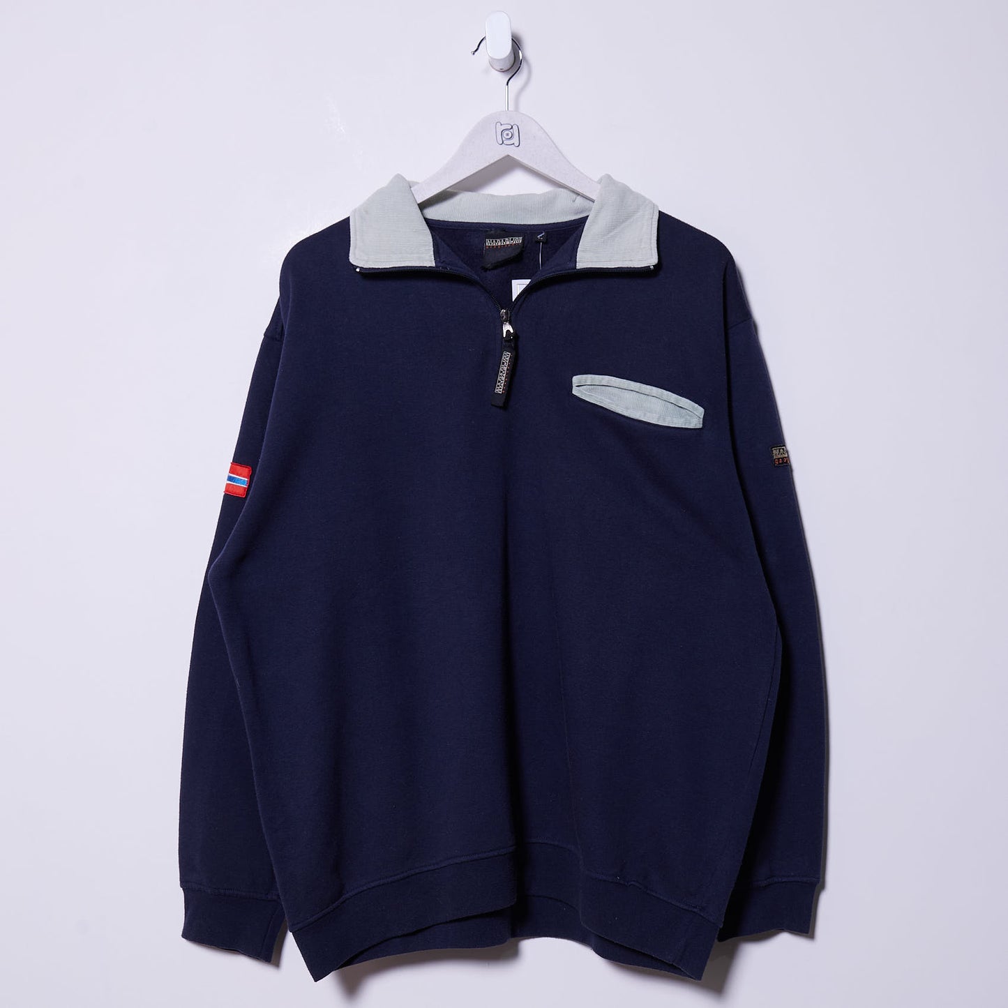Vintage Napapijri Sweatshirt Corduroy Detailing XL