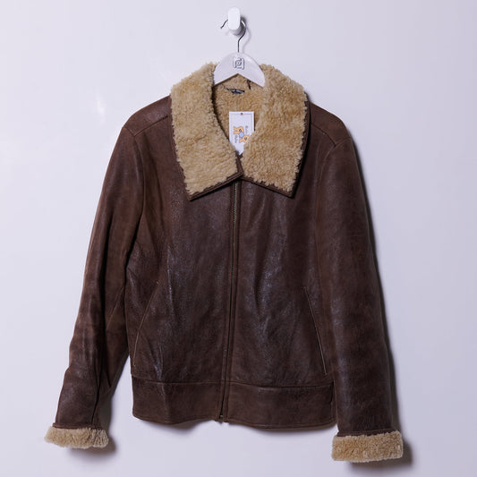 Vintage Miu Miu Leather Shearling Jacket Small