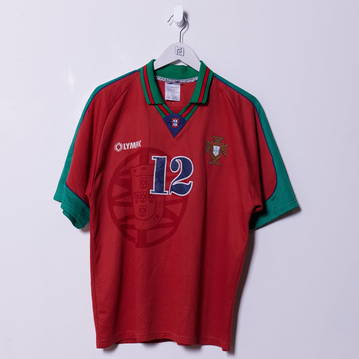 Vintage Portugal Euro 1996 Olympic Home Shirt Large #12 Castro