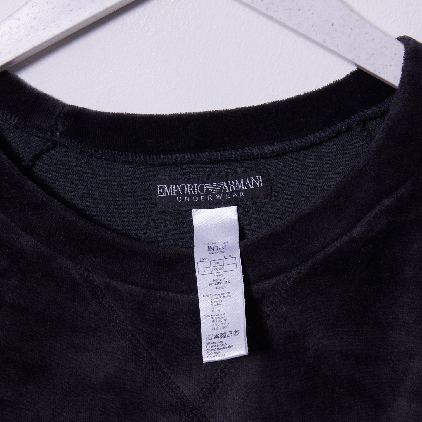 Vintage Armani Crushed Velvet Sweatshirt Large