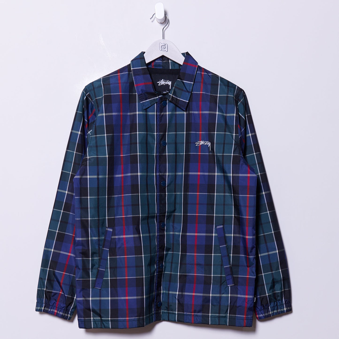 Vintage Stussy Plaid Coach Jacket Small