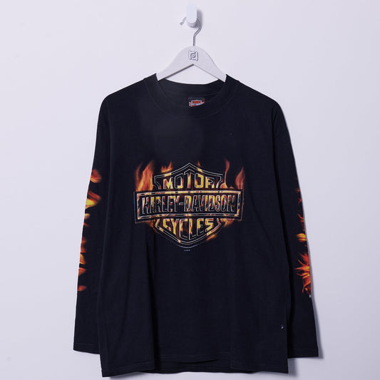 Vintage Harley Davidson 90s Long Sleeve T-Shirt Medium