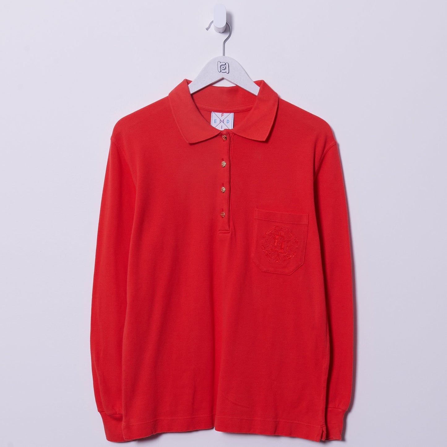 Vintage Fendi 90s Long Sleeve Polo Shirt Small