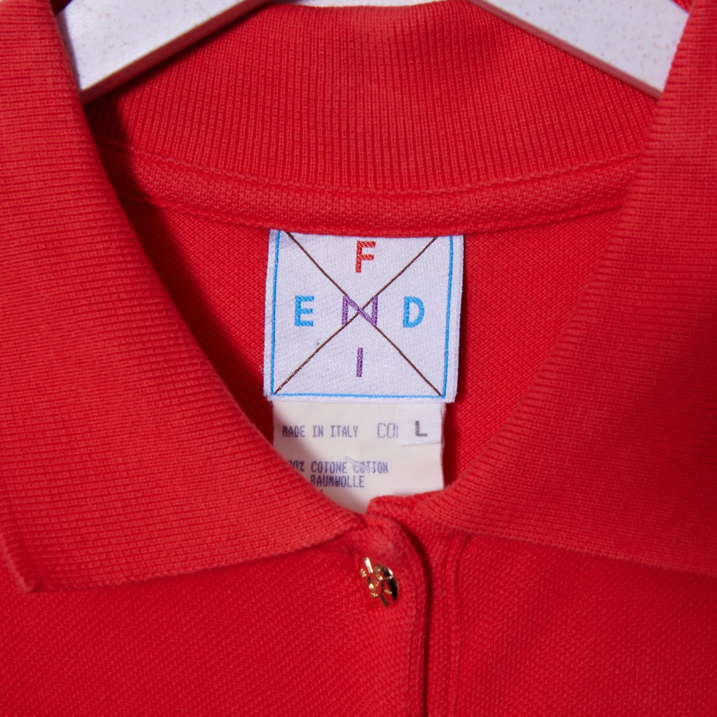 Vintage Fendi 90s Long Sleeve Polo Shirt Small