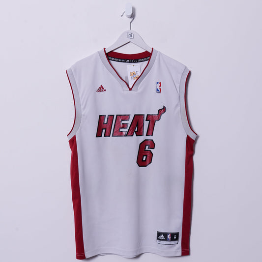 Vintage Miami Heat Adidas Shirt #6 James Medium