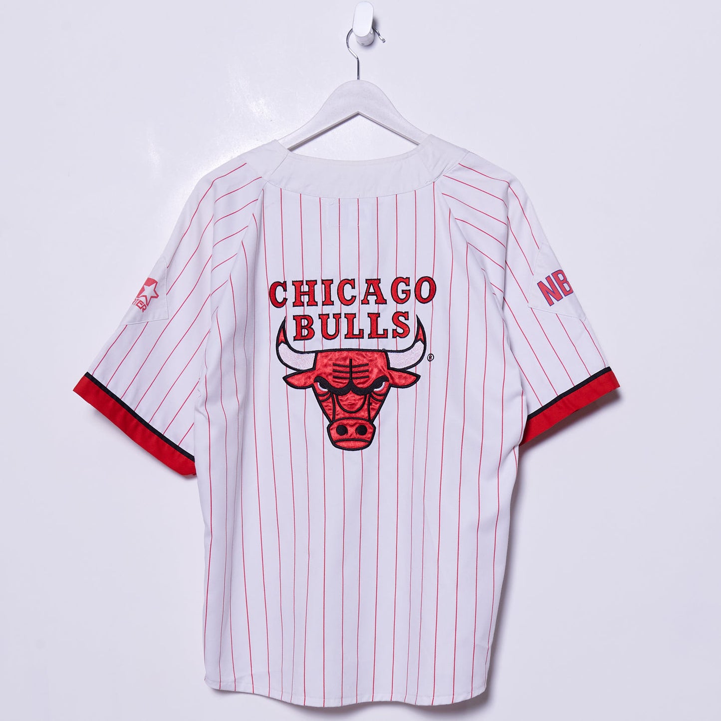 Vintage Chicago Bulls Starter NBA Baseball Shirt Large