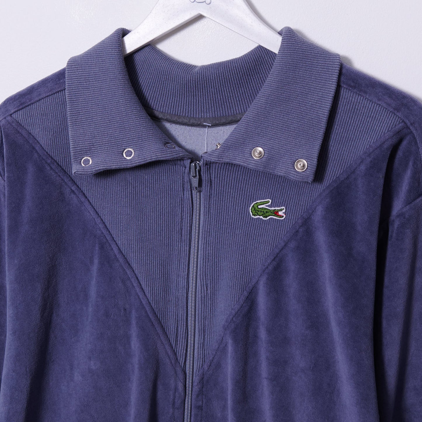 Vintage Lacoste 90s Crushed Velvet Fleece Large