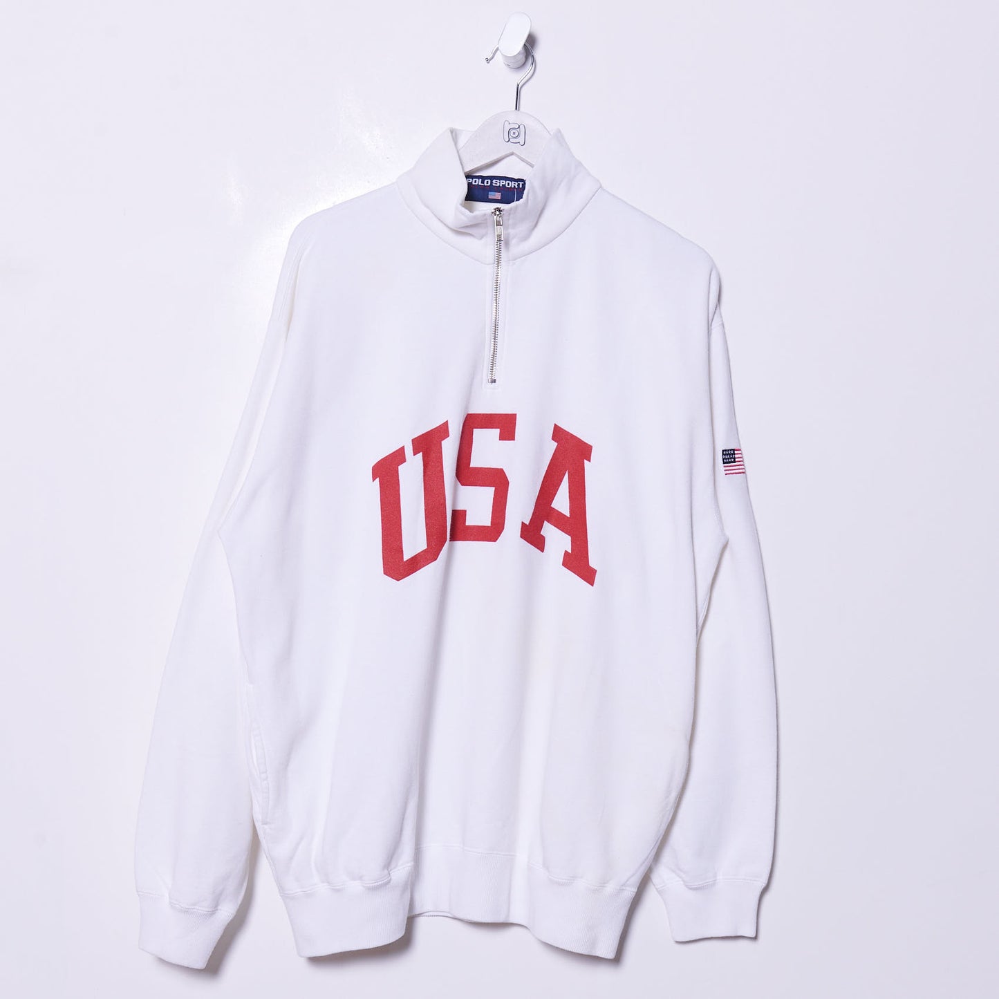 Vintage Ralph Lauren Polo Sport USA 90s Quarter Zip Sweatshirt Large