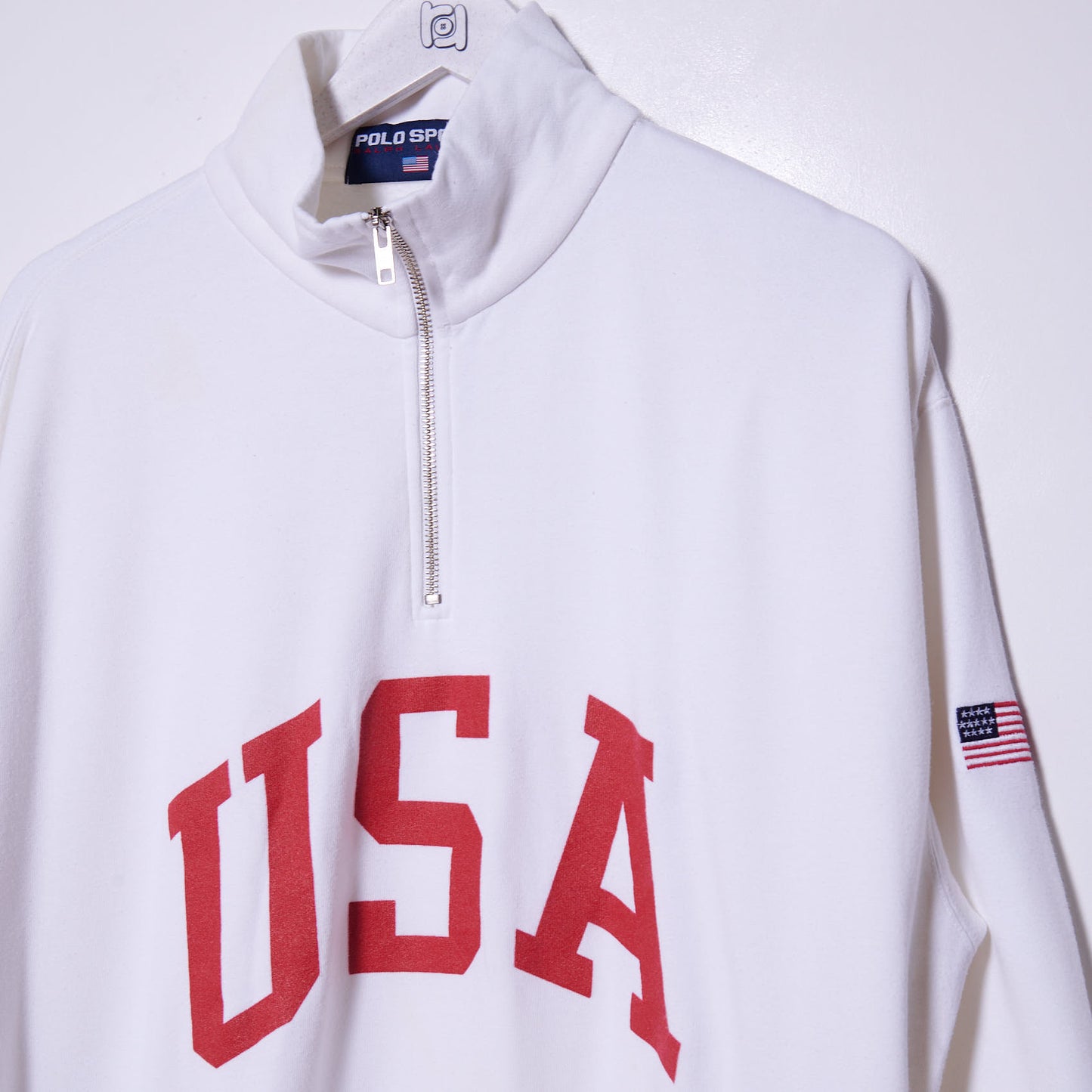 Vintage Ralph Lauren Polo Sport USA 90s Quarter Zip Sweatshirt Large