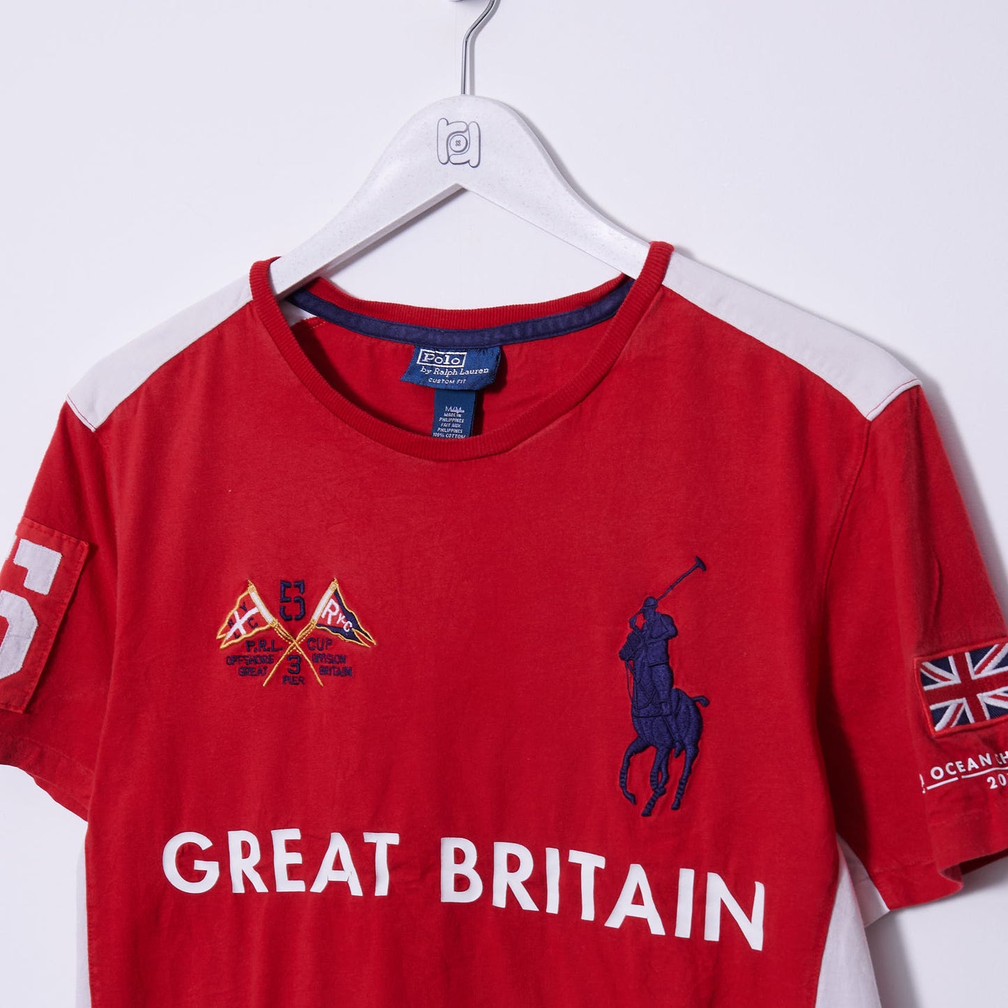 Vintage Ralph Lauren Great Britain Ocean Challenge Big Pont T-Shirt Medium