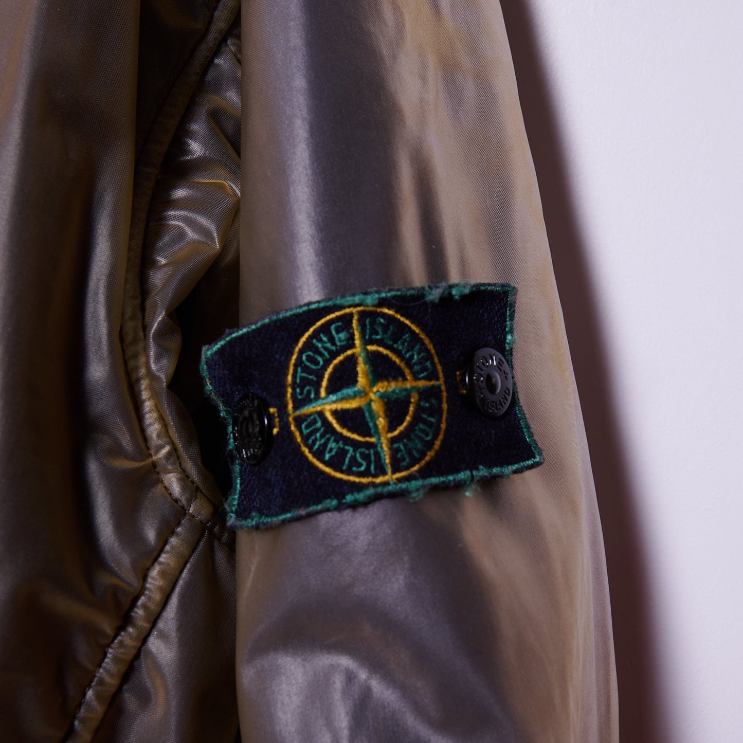 Vintage RARE Stone Island 1986 PVC Flight Jacket Green Edge Large