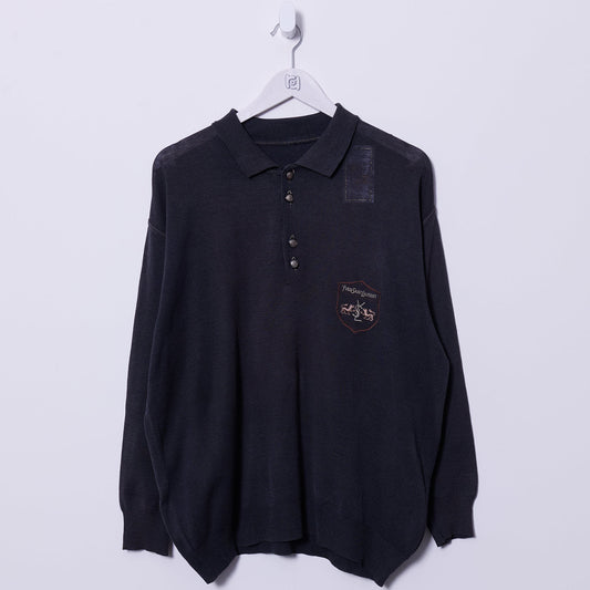 Vintage YSL 90s Collared Knit XL