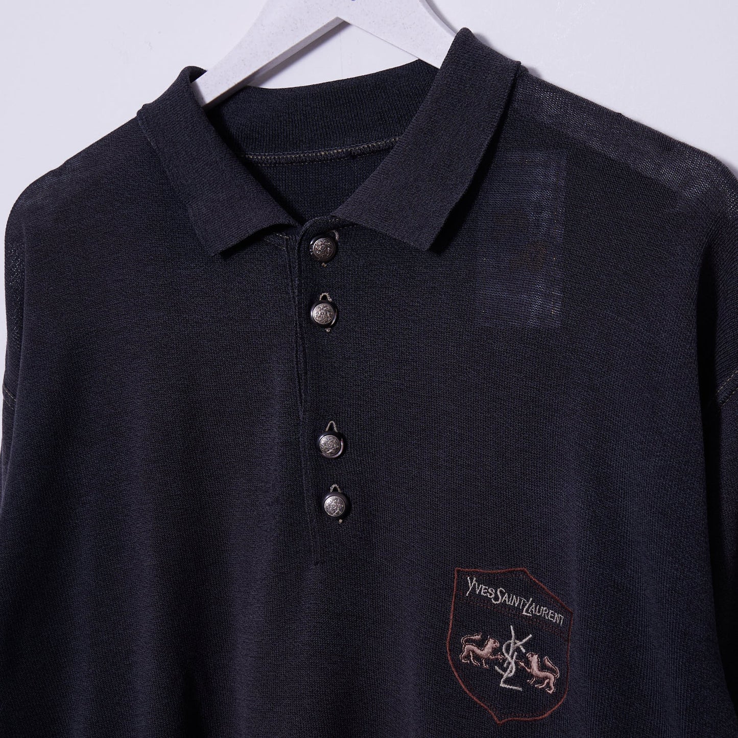 Vintage YSL 90s Collared Knit XL